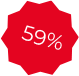naklejka z napisem 59%