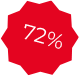 naklejka z napisem 72%