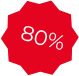 naklejka z napisem 80%